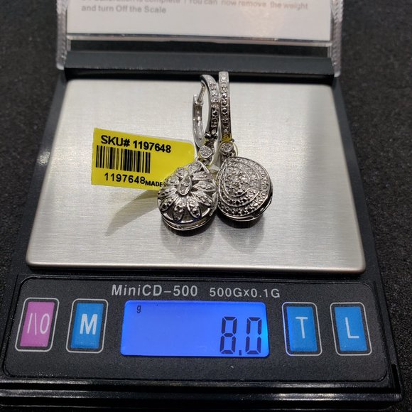 Diamond Sterling Silver Reversible Earrings TGW 0.20 cts - Picture 13 of 14